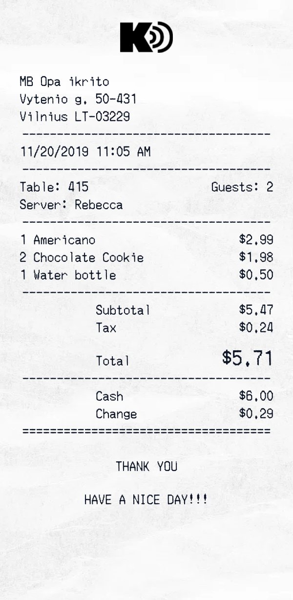 Receipt Generator