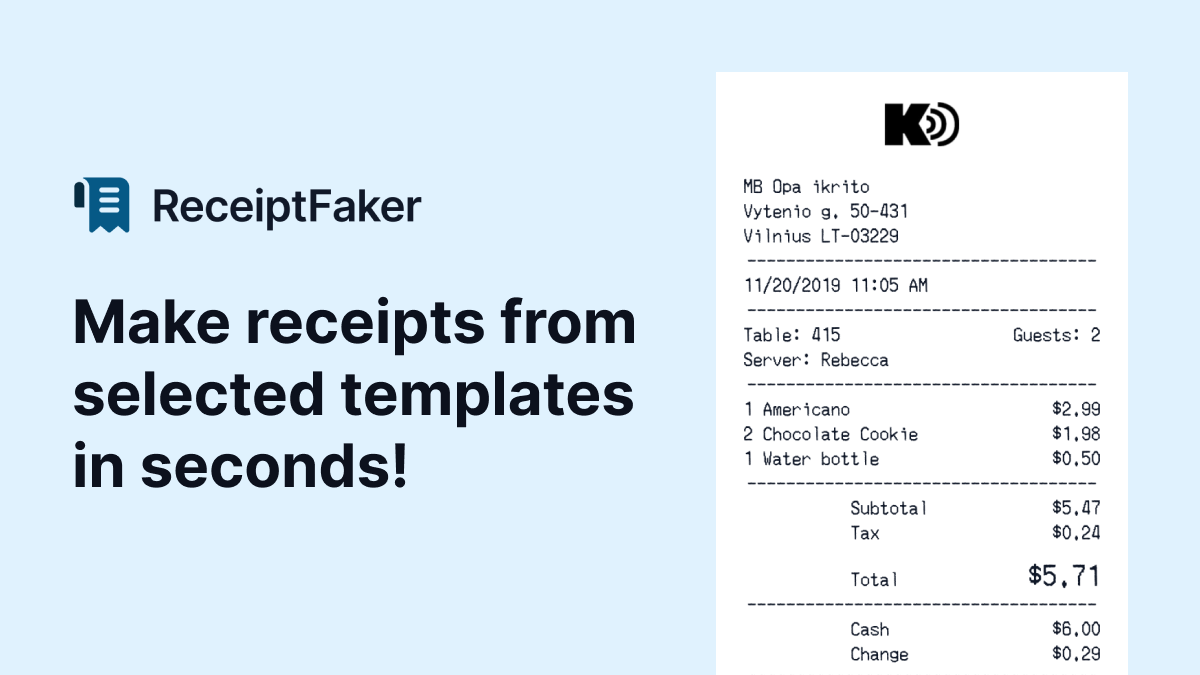Receipt Maker | Generate a Receipt for FREE